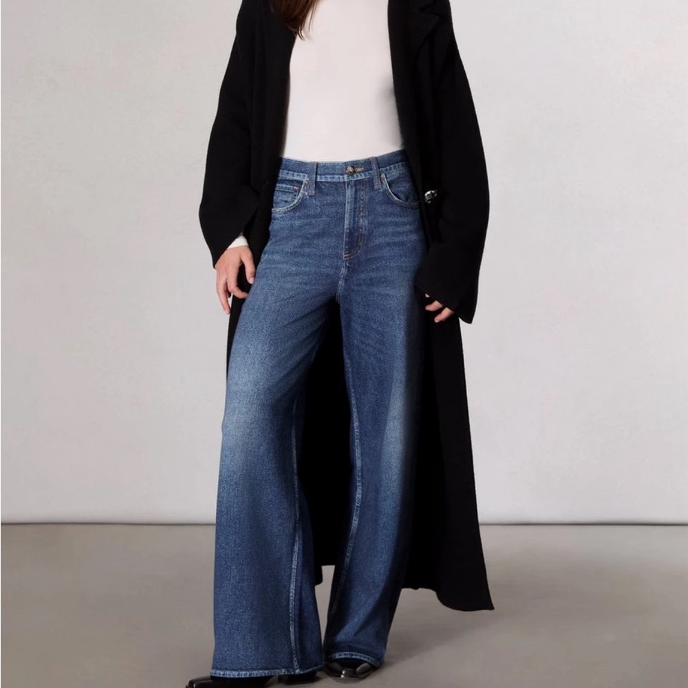 Rag and Bone Sophie Miramar Terry Featherweight Wide Leg Jeans size 25 Grove